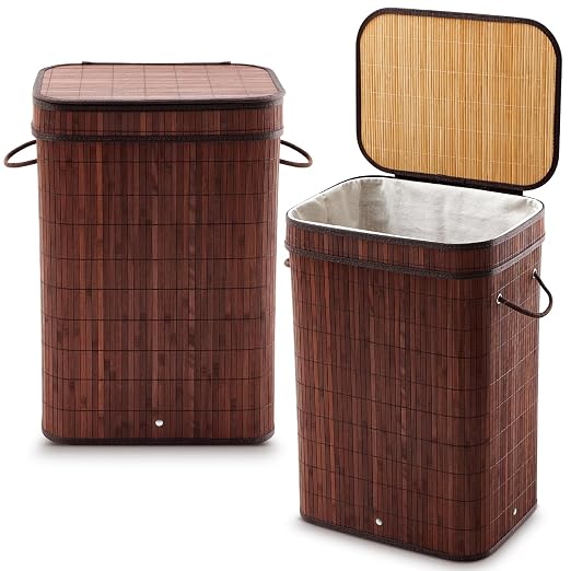 2 Pack 21 Gallon Bamboo Slim Trash Can by Kritkin