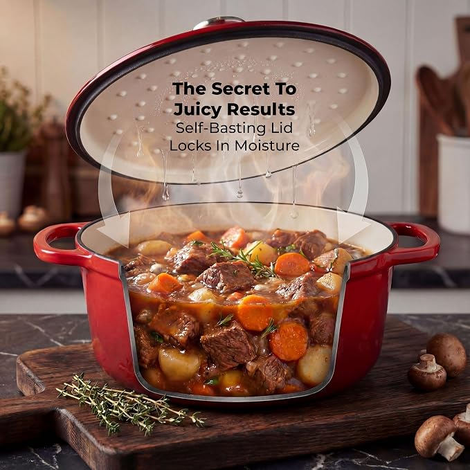 Zulay Kitchen 7.7 Quart Enameled Cast Iron Dutch Oven Pot - Image 4