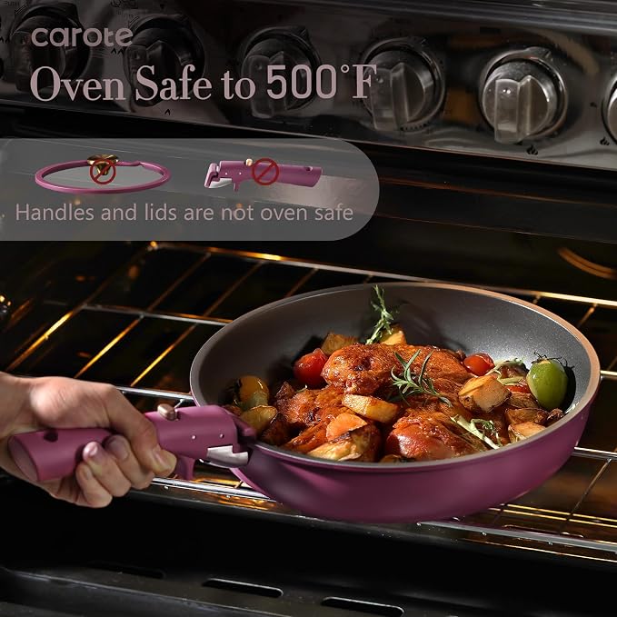 CAROTE 21pcs Pots and Pans Set, Nonstick Cookware Set Detachable Handle - Image 5