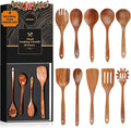 Mooues Wooden Spoons for Cooking, Wooden Utensils for Cooking Natural Teak by Mooues