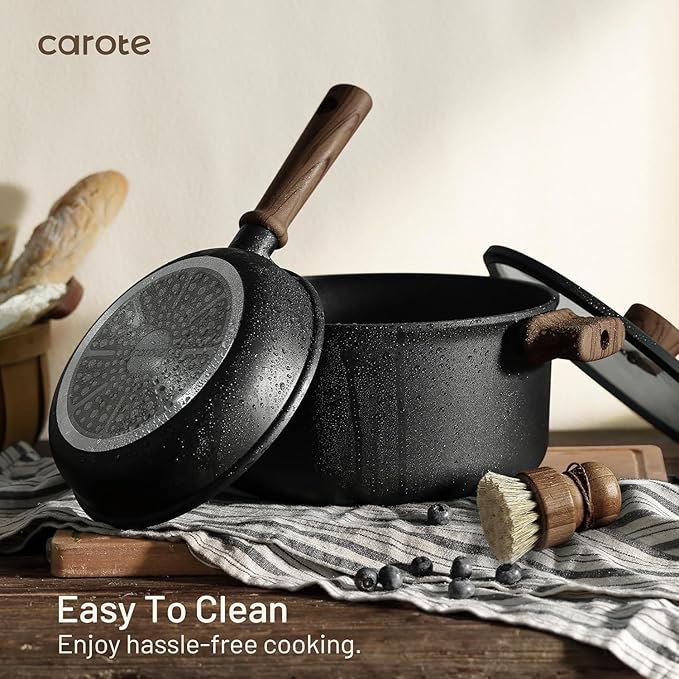 CAROTE 24Pcs Nonstick Kitchen Titanium Cookware Sets, Non stick Pots and Pans - Image 4