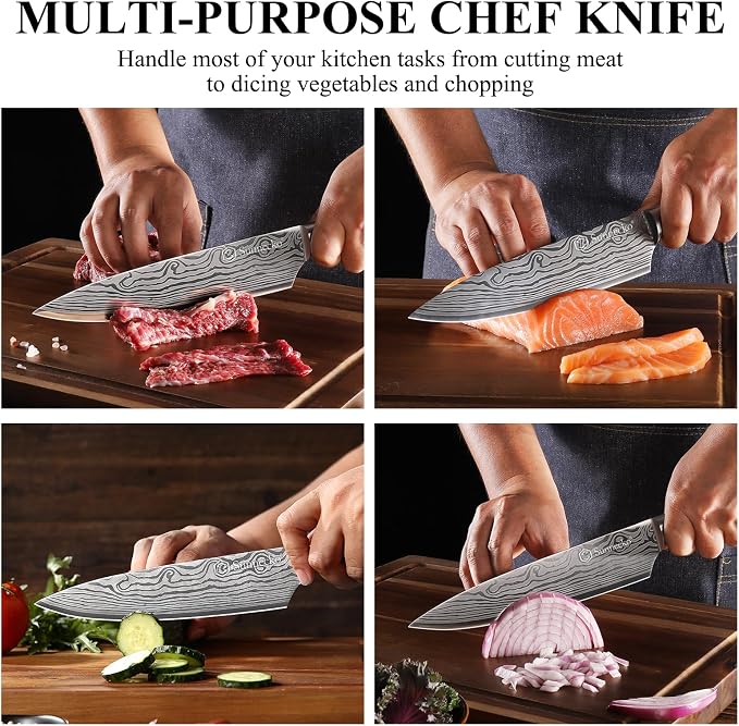 Sunnecko 8 Inch Chef Knife, Professional Japanese Style Kitchen Knife - Image 7
