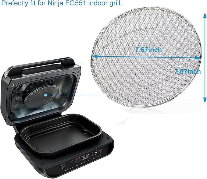 2-Pack Splatter Shield for Ninja Foodi FG551, 304 Stainless Steel Reusable - Image 2