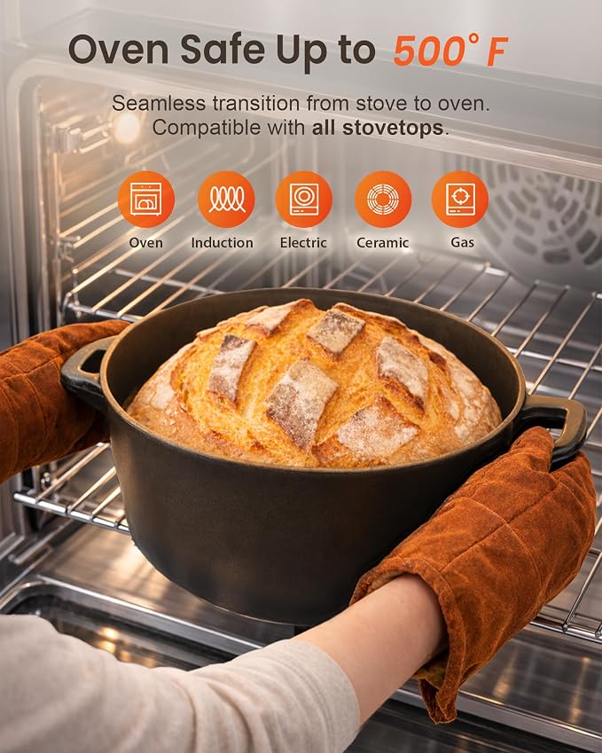 Nuwave 6QT Healthy Enameled Cast Iron Dutch Oven Pot - Image 6