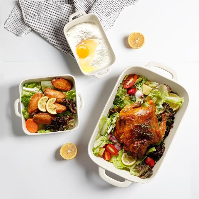 Sweejar Ceramic Bakeware Set, Rectangular Baking Dish - Image 5