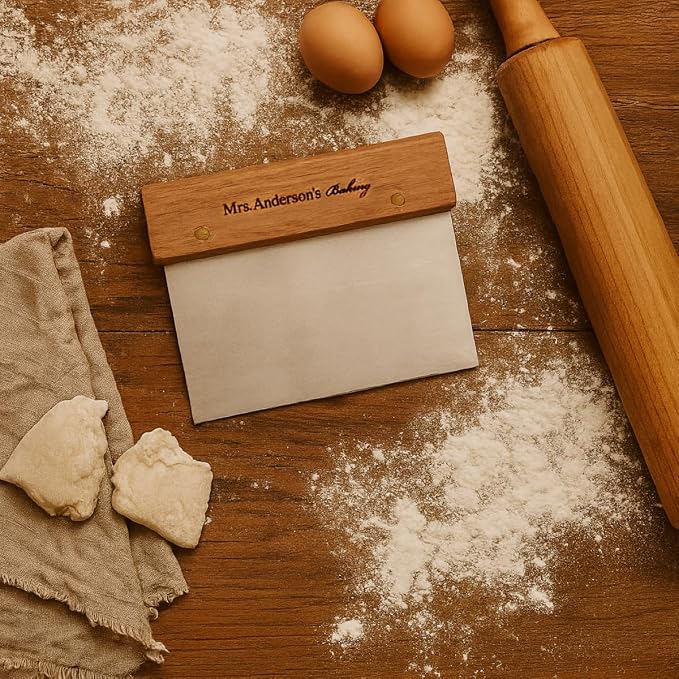 Mrs. Anderson's Baking Pastry Dough Scraper, 6 Inch, Stainless Steel And Wood - Image 2