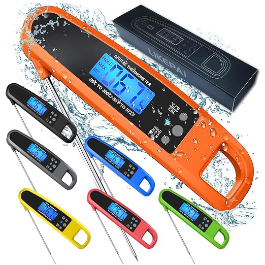 Instant Read Meat Thermometer for Kitchen Cooking, Ultra Fast Precise by LIKEPAI