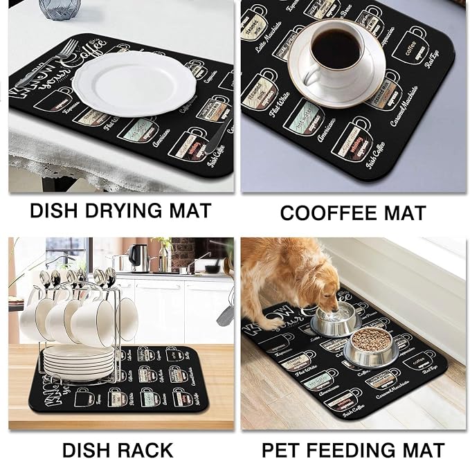 Fun Coffee Mat 23inx15in, Coffee Bar Mat - Image 2