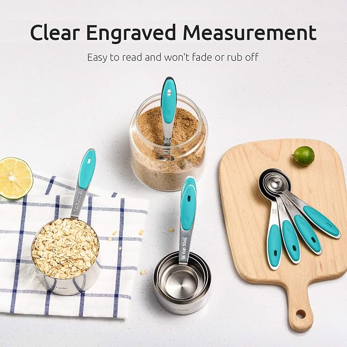 Measuring Cups : U-Taste 18/8 Stainless Steel Measuring Cups and Spoons Set of - Image 4