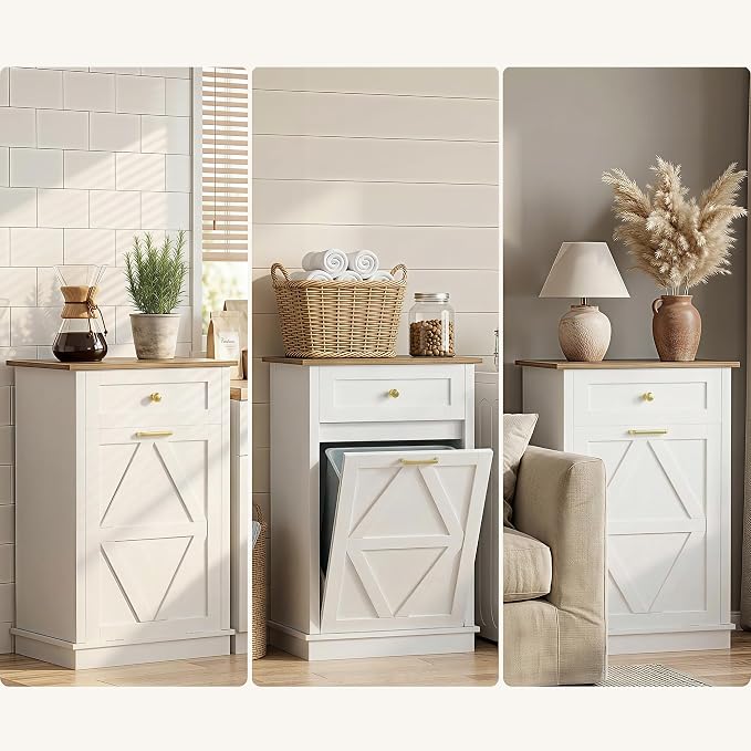 YESHOMY Tilt Out Trash Cabinet, 10 Gallon Hidden Wooden Bin Cabinets, Laundry - Image 7