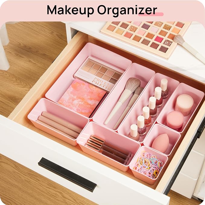 Vtopmart 44 PCS Plastic Drawer Organizers Set, 4-Size Versatile Bathroom and - Image 4