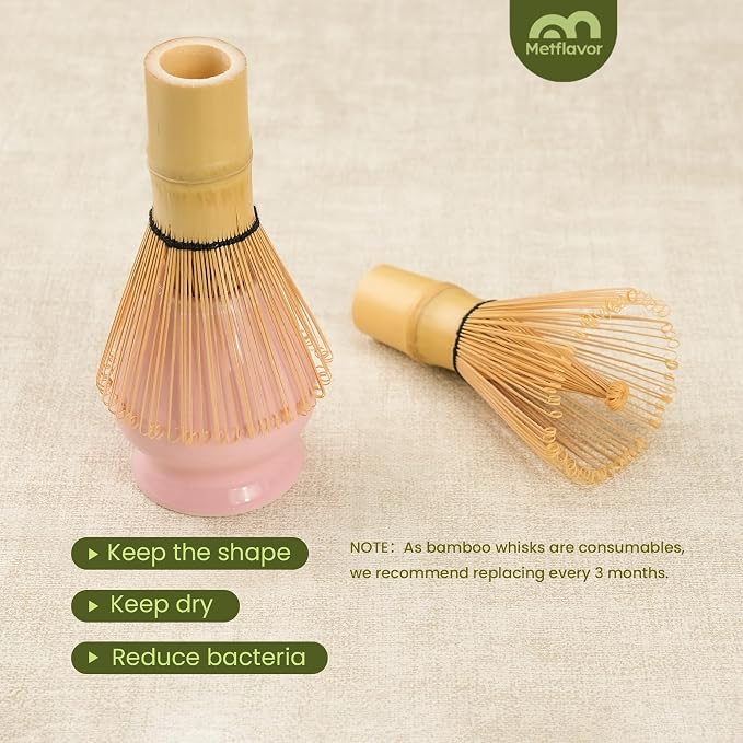 Matcha Whisk Set, Ceramic Bowl Matcha Kit & Handcrafted Bamboo Chasen, Complete - Image 6