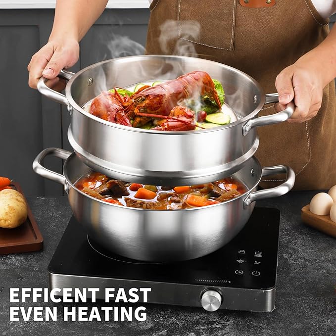 Delarlo Tri-Ply Stainless Steel 12 Inch Everyday Pan - Image 3