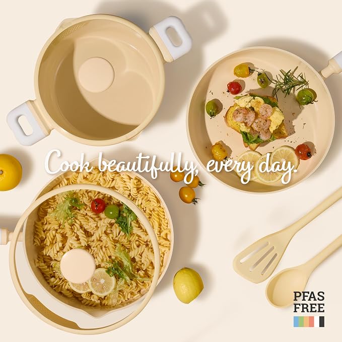 CAROTE Pots and Pans Set Nonstick, Ceramic Cookware Set, PFAS PTFE Free - Image 7