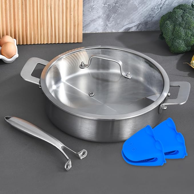 LOLYKITCH 8.5-10 Inch Tri-Ply Stainless Steel Frying Pans and 12 Inch Sauté Pan - Image 7