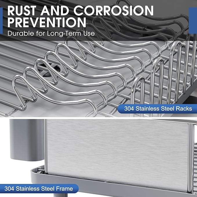 Urackify Stainless Steel Dish Drying Rack - Image 4