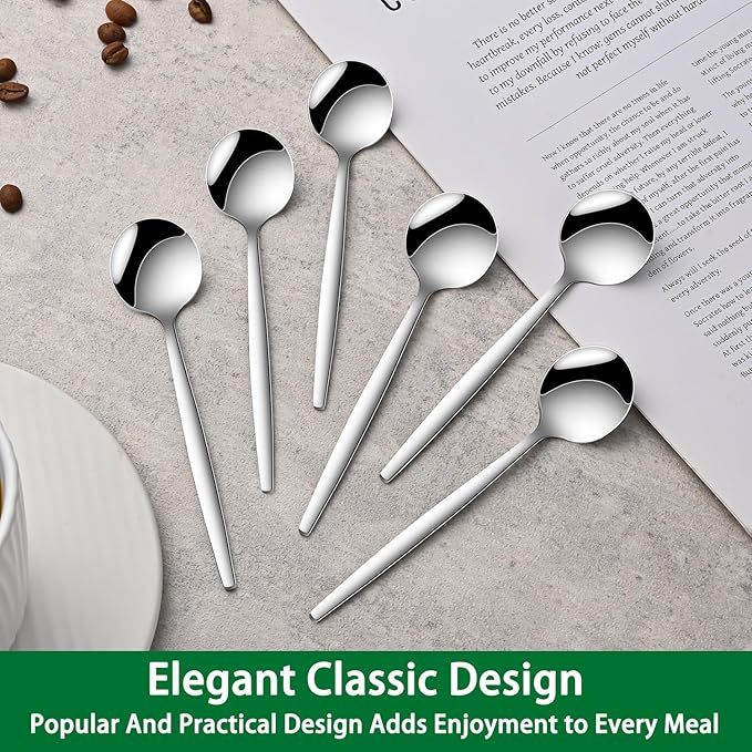 5.1 Inches Stainless Steel Coffee & Tea Spoon, 6-Piece Cute Mini Spoons - Image 6