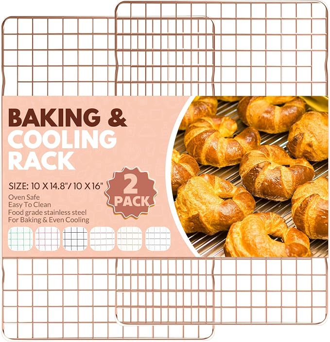 2 PCS Cooling Racks for Cooking and Baking, 14.8x10 Inches Stainless Steel by Unknown