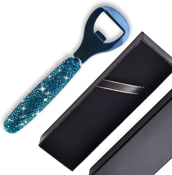 Handcrafted Blue Crystal Bling Beer Opener – Sparkle Diamond Bottle Openers - Image 5