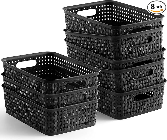 Plastic Storage Baskets, Small Pantry Organization and Storage Bins, Household by NETANY
