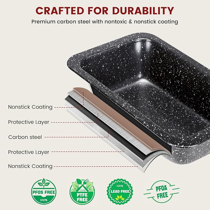 Terlulu 10-Piece Baking Pans Set, Bakeware Sets Nonstick, Baking Set - Image 5