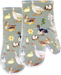 Oven Mitts Set of 2 with Transparent Clear Silicone Shell and Nice Duck by REDLMLDETA