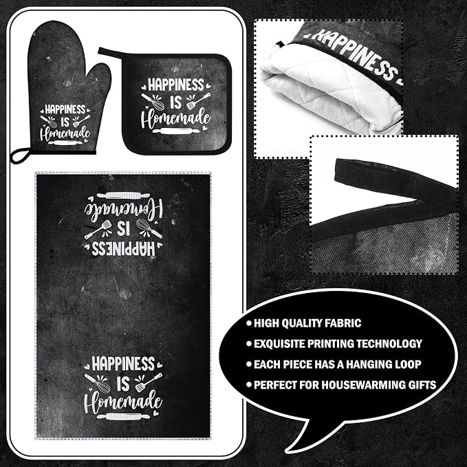 Leinuosen 8 Pcs Kitchen Towels and Oven Mitts Sets Pot Holders Dishcloths Set - Image 5