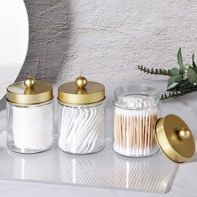 Apothecary Jar Canisters Bathroom Vanity Organizer - Image 5