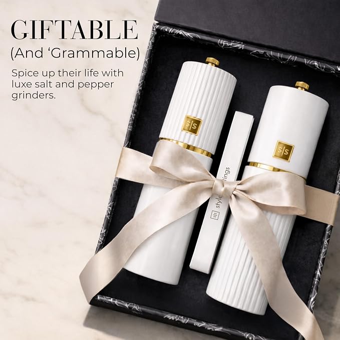 Wooden Salt and Pepper Grinder Set – Refillable Manual Salt and Pepper Mills - Image 6