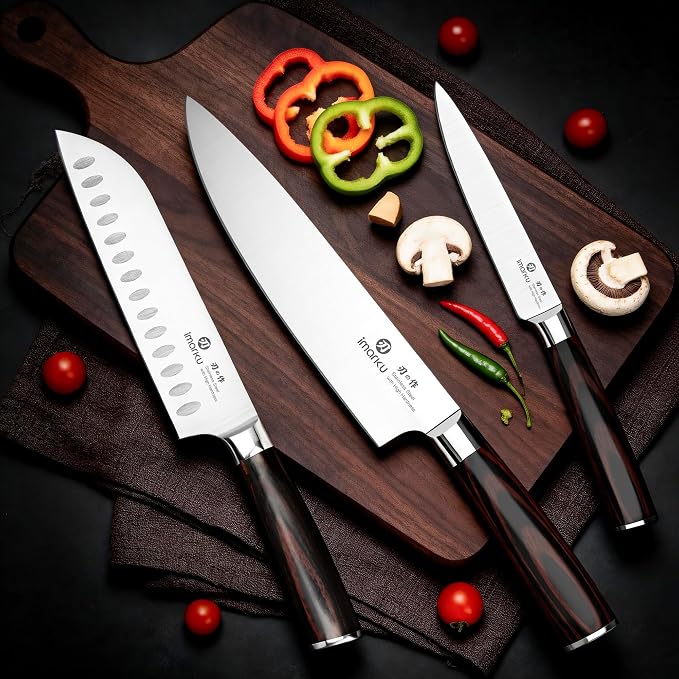 imarku 3 Pieces Knife Set, Japanese High Carbon Stainless Steel Chef Knife Set - Image 2