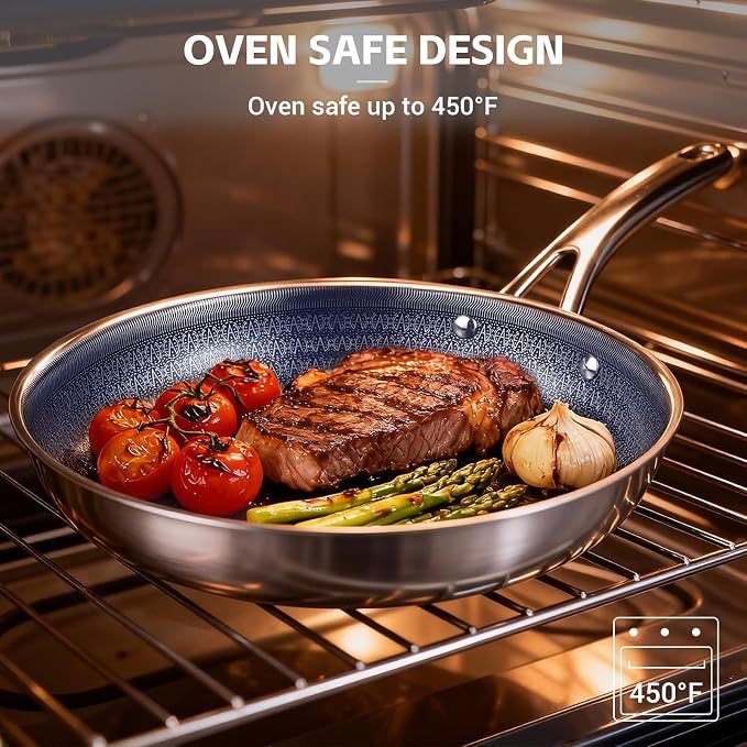 Ammeloo Hybrid Tri-Ply Stainless Steel Frying Pan Set, Non Stick Frying Pans - Image 8