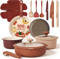 CAROTE 22 Pcs Non Stick Pots and Pans Set, Boho Ceramic Cookware Set Detachable by CAROTE