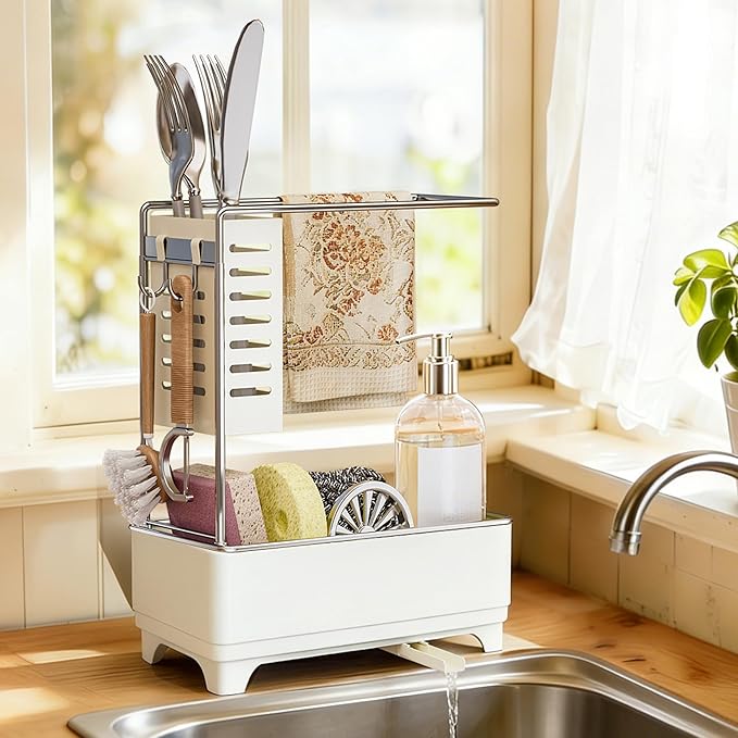 MOUKABAL Sponge Holder for Kitchen Sink, 2-Tier Sink Caddy Organizer by MOUKABALGREATHELPER