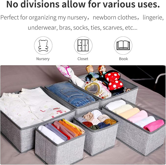 Criusia Foldable Underwear Drawer Organizer, Closet Dividers, Storage Box - Image 9