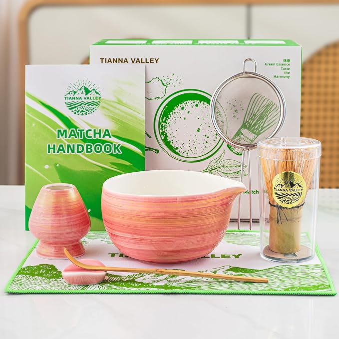 Matcha Whisk Set, Matcha Kit for Ceremony, 480 Ml Ceramic Bowl by TIANNAVALLEY