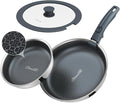 Ciwete Hybrid Non Stick Frying Pans Set 4-Piece, 8 & 9.5 Inch Tri-Ply Stainless by Ciwete