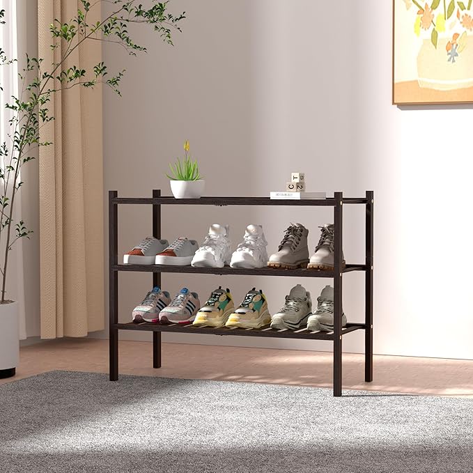 ROMGUAR CRAFT 3 Tier Bamboo Shoe Rack - Image 2