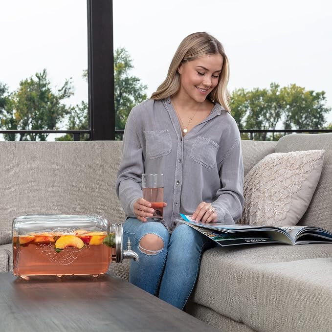 Le'raze 1.5-Gallon Glass Beverage Dispenser - Image 7