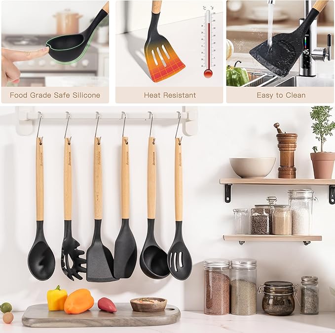 Astercook 39 PCS Kitchen Utensils Set, Silicone Cooking Utensil Sets - Image 7