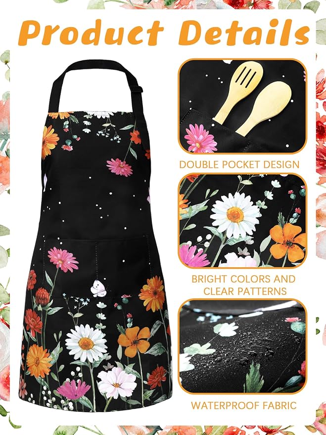 Bencailor 6 Pcs Spring Kitchen Aprons - Image 5