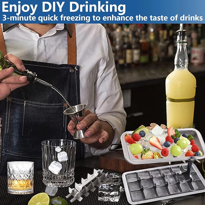 Stainless Steel Ice Cube Trays, Metal Ice Cube Trays - Image 2