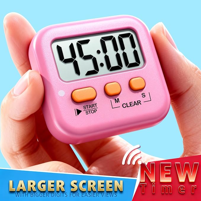 Antonki 2 Pack Digital Timer for Kids, Magnetic Countdown Kitchen Timers for - Image 4
