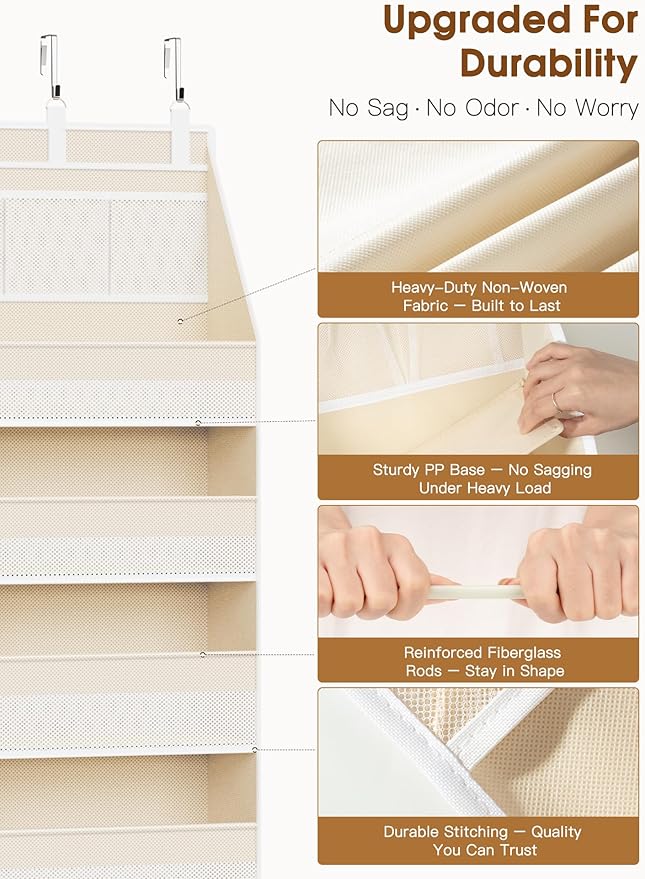 Criusia 2 Pack Over the Door Organizer, 6-Shelf Closet Hanging Storage - Image 4