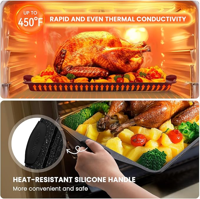 Kikcoin 22 PCS Nonstick Baking Pans Set, Stackable Bakeware Sets - Image 5