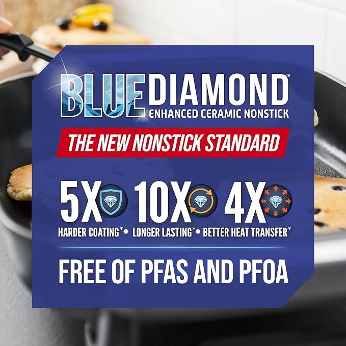 Blue Diamond 7QT 5-in-1 Extra Large Electric Skillet, Healthy Ceramic Nonstick - Image 9