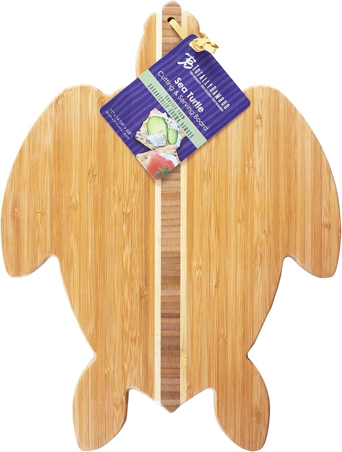 Totally Bamboo Sea Turtle Shaped Cutting Board and Charcuterie Serving Tray - Image 6