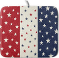 Blue Red White Star July of 4th Patriotic Dish Drying Mat by Aytipun