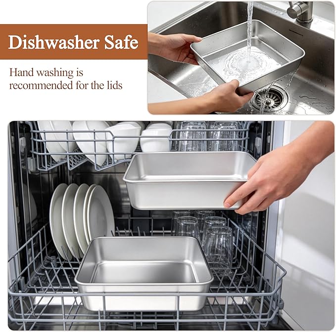LIANYU 9 x 9 Inch Square Baking Pan, 2 Pack Stainless Steel Square Cake Pan Set - Image 6