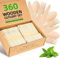 Disposable Wooden Utensils Set, Compostable Utensils, Disposable Cutlery by FEHHTOEco-friendlyLiving