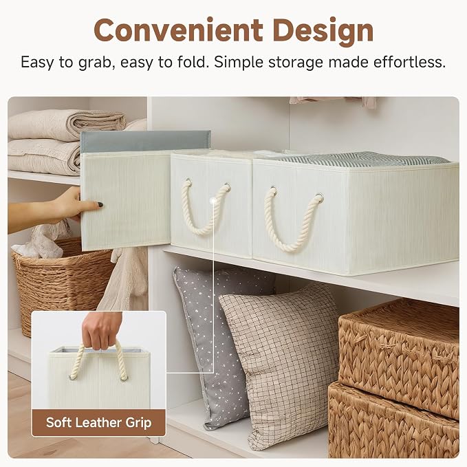 StorageWorks Storage Baskets for Shelves, Fabric Storage Bins, Closet - Image 5